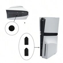 7pcs Silicone Dust Plugs, Compatible With PS5 Pro, PS5 Slim Game Consoles (Digital Edition And Disc Version) - Black - View 5