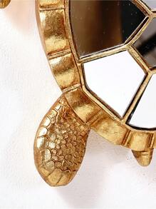 1 szt., 8,9*9,6/8,1*10,4 cala złota żywica żółw, wróbel, ważka, koliber, szarańcza dekoracyjna rzeźba ścienna, wiele dostępnych wzorów, kreatywny wystrój domu z lustrzaną ramą z żywicy, nadaje się do dekoracji domu, hotelu, restauracji i kreatywnych prezentów