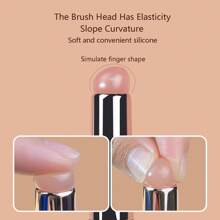 klimonla 1 件果冻硅胶晕染刷指甲晕染棒带盖防尘唇刷便携式口红唇膏刷美容工具刷