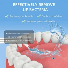 Set di idropulsore elettrico per l'acqua (con processo di verniciatura e elettrodeposizione aggiunto), irrigatore orale senza fili, 4 punte a getto, ugello ruotabile a 360 gradi, per la cura quotidiana dei denti e la pulizia delle gengive di uomini e donne, ideale come regalo per le vacanze