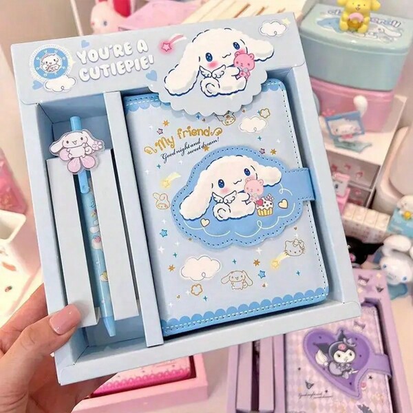 Sanrio Hello Kitty, Cinnamoroll & Kuromi Portable Notebook With Pen Set - Essential For Daily Office, Great For Back To School Or New Year Gift