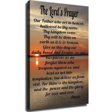 1PCS Framed Lord's Prayer Bible Wall Sticker Our Father Poster Print Canvas Art And Wall Decor, Home Office Decor, Suitable For Living Room, Bedroom, Office, Dining Room, Study, Bathroom, Office, Hotel, Coffee Shop, Apartment, Studio Corridor Wall Decor