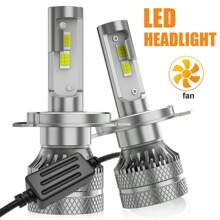 2 件 H11 H4 H7 H1 闪亮汽车前灯泡汽车远光近光汽车 LED 灯泡，60000 流明 120W 6500K 白光 600% 亮度 9005 9006 9012 H9 H16 9003 HB2 H18 - 白色 - 查看 11