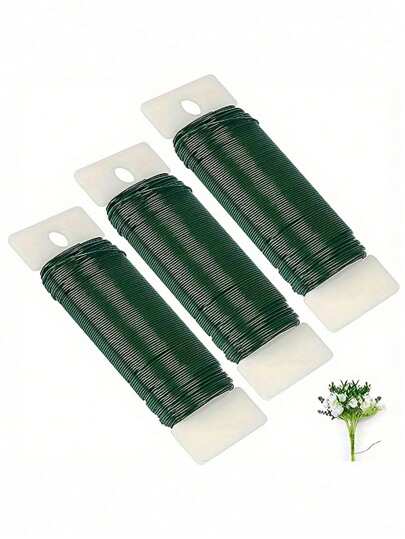 1/2pcs Vibrant Green Floral Wire - Flexible, No. 22 Flexible Paddle Wire Florist Wire Green Wire, DIY Floral Material Handmade Wire Stem Accessories, For DIY Crafts, Christmas Wreath Trees, Garland And Flower Arrangement And Other Handicraft Production