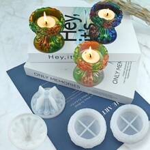 1 Set Fashionable Gradient Lotus Candle Holder Silicone Mold - White - View 2