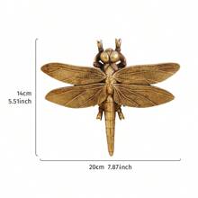 1 szt., 8,9*9,6/8,1*10,4 cala złota żywica żółw, wróbel, ważka, koliber, szarańcza dekoracyjna rzeźba ścienna, wiele dostępnych wzorów, kreatywny wystrój domu z lustrzaną ramą z żywicy, nadaje się do dekoracji domu, hotelu, restauracji i kreatywnych prezentów