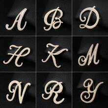 26pcs Pearl Letter Brooch Pins, Vintage Clothing Decorative Accessories, Anti-Slip Fastener Accessory