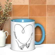 Tazas personalizadas para el Día de San Valentín - Personalizadas para parejas, diseño de sujetar manos, regalos para ella, ideas de aniversario - Blanco - Ver 6