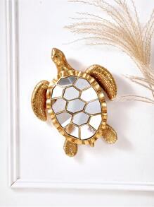 1 szt., 8,9*9,6/8,1*10,4 cala złota żywica żółw, wróbel, ważka, koliber, szarańcza dekoracyjna rzeźba ścienna, wiele dostępnych wzorów, kreatywny wystrój domu z lustrzaną ramą z żywicy, nadaje się do dekoracji domu, hotelu, restauracji i kreatywnych prezentów