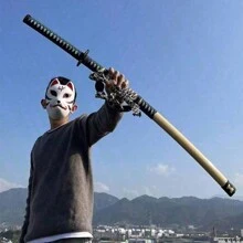 1pc Anime Sword Toy, Wooden Samurai Katana Sword With Sheath, Martial Arts Training Sword Prop, Perfect For Birthday, Christmas Gifts - Multicolor - View 9