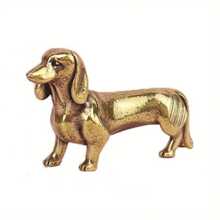 1pc Golden Dachshund Dog Statue, 3D Metal Dog Statue, Home Kitchen Decoration, Party Favors, No Power Required, Brass, Collectible Craft, Table Decoration Birthday Gifts Graduation
