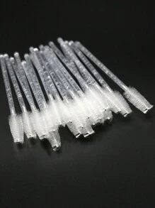 25pcs Disposable Mascara Wands, White Black And Pink Wand Set,Crystal Shiny ABS Plastic Rod,Eyebrows Eyelash Cleaning And Comb Brush Eyelash Extension Makeup Tools Suitable For All Skin Types