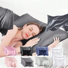 Satin Pillowcase Is Suitable For Hair And Skin Similar To Silk Pillowcase, Pillowcase Large Size 4-Piece Set-Satin Cooling Pillowcase With Envelope Seal