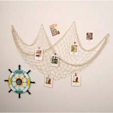 Decoração de Parede com Rede de Pesca Natural com Conchas, Decoração de Festa com Tema Oceânico Rede de Pesca Festa de Piratas, Casamento, Decoração de Fotografia, Natal