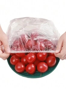 100 Pieces Pack SEALED PLASTIC FOOD WRAP Keep Fresh Lid, Kitchen Bowl Lid, Disposable PE Wrap - 1PCS - View 3