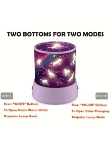 Projector Night Lights For Bedroom Decor, Battery Operated Unicorn Light Projector, Romantic Color Changing Night Lighting Lamp, Fun Gifts, Easter Gift - Multicolor - View 4