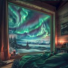 1pc Multifunctional Northern Lights Night Light - 7 Color Remote Control Projection, Dreamlike Bedroom And Living Room Ambiance, Ideal Holiday Gift