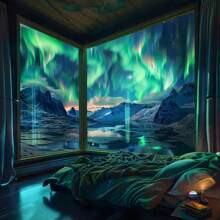 1pc Multifunctional Northern Lights Night Light - 7 Color Remote Control Projection, Dreamlike Bedroom And Living Room Ambiance, Ideal Holiday Gift