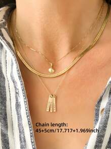 1PC A Variety Of Styles, Engraved With Multiple Names Vertical Strip Necklace, Exquisite Strip Necklace, Suitable For Mother's Day Gift, The Best Gift For Family And Friends, Suitable For All Occasions.