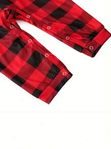 Christmas Parent-Child Pajamas, Plaid Print Long Sleeve Lapel Shirt, Pants, Dress, Jumpsuit, Dog Triangular Bib