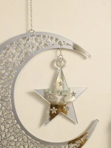 1Pc Moon Star And Moroccan Lantern Wall Decor, Lantern Shaped Wall Decoration, Bohemian Home Decor Accent, Home Decor For Party, Living Room, Bedroom Rama Decoration,Home Decor ,Room Decor,Wall Decor Gifts Birthday Graduation E-I-D