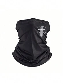 3 件/1 件闪亮十字印花面罩男女通用颈套围巾面罩拉法帽钓鱼骑行跑步面罩防风头巾 - 彩色 - 查看 10
