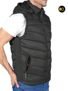 Big City Men's Lightweight Quilted Vest With Hood - 深灰色 - 查看 4