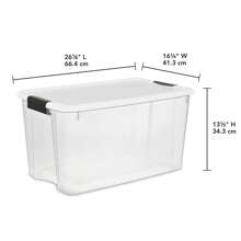70 Qt Ultra Latch Box, Stackable Storage Bin With Lid, Plastic Container With Heavy Duty Latches To Organize, Clear And White Lid, 4-Pack - White - View 2
