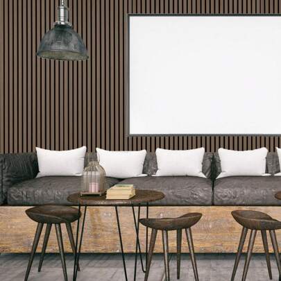 Joparri Paneles acústicos de madera de 120x60 cm, paneles de pared hechos de chapa de madera y fieltro, paneles de madera grises, paneles de pared de madera para decoración de paredes interiores de estudio y hogar - cobertura de área grande