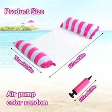 Hamaca flotante inflable 2 en 1 que incluye un cómodo colchón de malla de poliéster ideal para relajarse en la piscina o el agua. Incluye bomba de aire (color de la bomba de aire aleatorio)