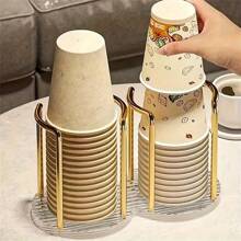1pc Elegant Acrylic Disposable Cup Holder - Ideal For Home, Cafe, Office & Hotel Use
