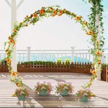 Metal Balloon Arch Frame, Multiple Sizes & Shapes: Circle, Arch, Semi-Circle, Bendable - Suitable For Wedding Backdrops, Anniversary Celebrations, Birthday Parties, Bridal Showers, Graduation Ceremonies, Holiday Events Decor, Balloon & Floral Arrangements (Gold Color) - Gold - View 4