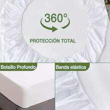 Microfiber Mattress Protector Water Resistance Anti-Wrinkle And Antibacterial Minimalism Solid Color - 藍色 - 查看 6