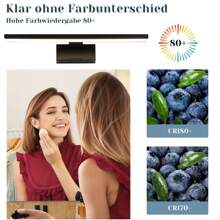 ZMH Mirror Lamp LED Mirror Light Bathroom - 30CM/40CM/60CM Bathroom Black Bathroom Lamp Wall Waterproof IP44 Wall Lamp Modern Neutral White 4000K White Wall Light For Basement Kitchen Bathroom Cabinet - 60公分 - 查看 7