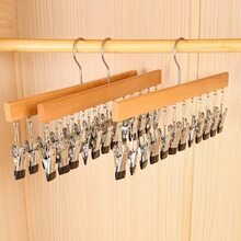 Versatile 12-Clip Wooden Hat Hanger - Perfect For Drying Underwear, Ties, Scarves & More - Ideal Home Organizer For Closet, Wardrobe, Bedroom,Spring,Minimalist,Summer Tops