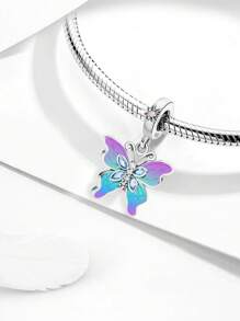 1Pc Fashionable 925 Sterling Silver Butterflies Series Charm Bead Fit For Women Bracelets Bangles DIY Jewelry Making  And Daily Outfit Matching Jewelry Decoration For Girls