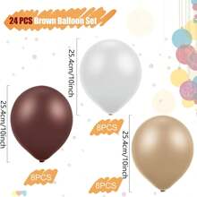 24pcs/36pcs Brown, Cream, White 10" Latex Balloon Mixed Neutral Colors, Suitable For Valentine's Day, Wedding, Anniversary, Birthday Decoration, Jungle Themed Party - Multicolor - View 2