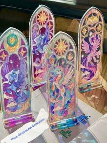 4 件  固体亚克力桌面装饰雕像，质地光滑，是理想的桌面装饰，非常适合派对装饰或礼物派对礼物婚礼礼物生日礼物毕业学校装饰学校惊喜宿舍装饰返校