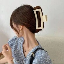3pcs/1pc Extra Large Hair Claws Suitable For Thick Hair, Square Hair Clips For Women, Rectangular Non-Slip Clips,Hair Accessories,Claw Clips,Hair Jaw Clip,Hair Clutch