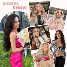 Halo Hair Extensions 16 Inch With Adjustable Size Removable Clips Invisible Secret Synthetic Curly Hairpiece For Women - Dark Brown - View 6