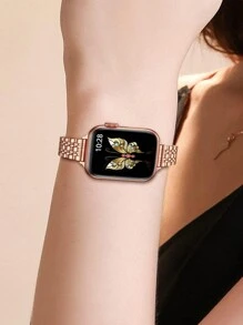 1 Stück Damen Smartwatch Armband, Rose Gold schmales schlankes Design ultra dünn leicht Luxus glatte Oberfläche verstellbares Edelstahl Armband für Series 8 7 6 SE 5 4 3 2 1, 38/40/41/42/44/45/49mm, Modisches Accessoire & Geschenk