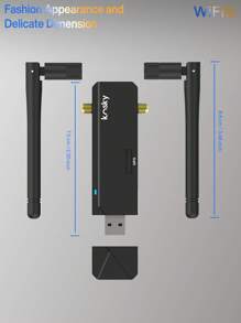 KOSKY Adaptateur WiFi USB sans fil | WiFi 5 | Bande double | 1200 Mbps | 802.11ac | 2* Antenne SMA externe | 2,4 GHz et 5,8 GHz | USB 2.0 | Boostez votre vitesse Internet avec l'adaptateur WiFi USB sans fil 1200 Mbps