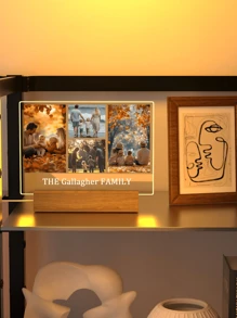 1 peça de texto personalizado presente especial design de impressão acrílica foto personalizada, luz assimétrica 3D decoração engraçada mesa de reunião luz noturna quarto, decoração de feriado, luz de atmosfera de festa, pequena luz de mesa para cozinha, presente namorado/namorada, presente pai/mãe, presente de casal/melhor amigo decoração de sala de estar luz, decoração de escritório em casa luz noturna com interruptor USB, luz quente