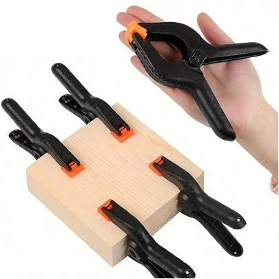 2 件塑料木工弹簧夹，2 英寸/4 英寸/6 英寸/9 英寸迷你摄影背景布尼龙固定夹，夹紧力高