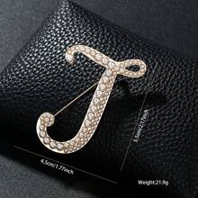 26pcs Pearl Letter Brooch Pins, Vintage Clothing Decorative Accessories, Anti-Slip Fastener Accessory