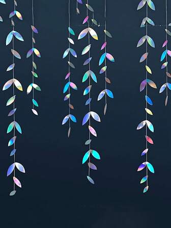 1 件彩色叶子纸彩带 - 闪闪发光的派对装饰品 - 适用于生日庆祝、家居装饰节日派对用品