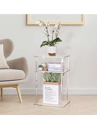 1 pieza Estante de almacenamiento de acrílico transparente, soporte de exhibición de acrílico adecuado para la sala de estar, dormitorio, baño