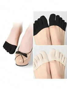 1/2pairs Women's Anti-Blister Half-Palm Five-Toe Socks, Half-Size Pads For Breathable High Heels, Invisible Forefoot Socks Split-Toe High Heels Socks, Non-Slip, Sweat-Absorbent, Breathable And Ventilated, Including Soft Pads For High Heels, Ergonomic Design For Ultimate Comfort