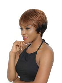ZY1B/30 Short Wig With Bangs Pixie Cut Bangs Wig Human Hair Machine Made Wig