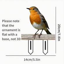 1 Piece, Cardinal Garden Stake, 2D Acrylic Sunlight Catcher, Suitable For Outdoor Decoration, Potted Plants, Lawns, Flower Pots Decoration, Holiday Animal Themed Holiday Accessories